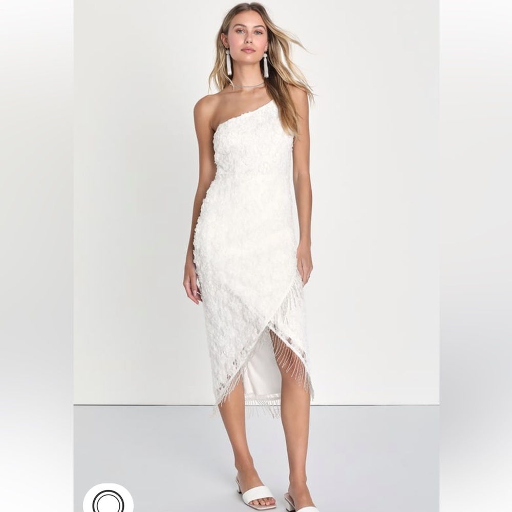 Brand new with tags size small lulus midi dress. White. - Picture 3 of 3